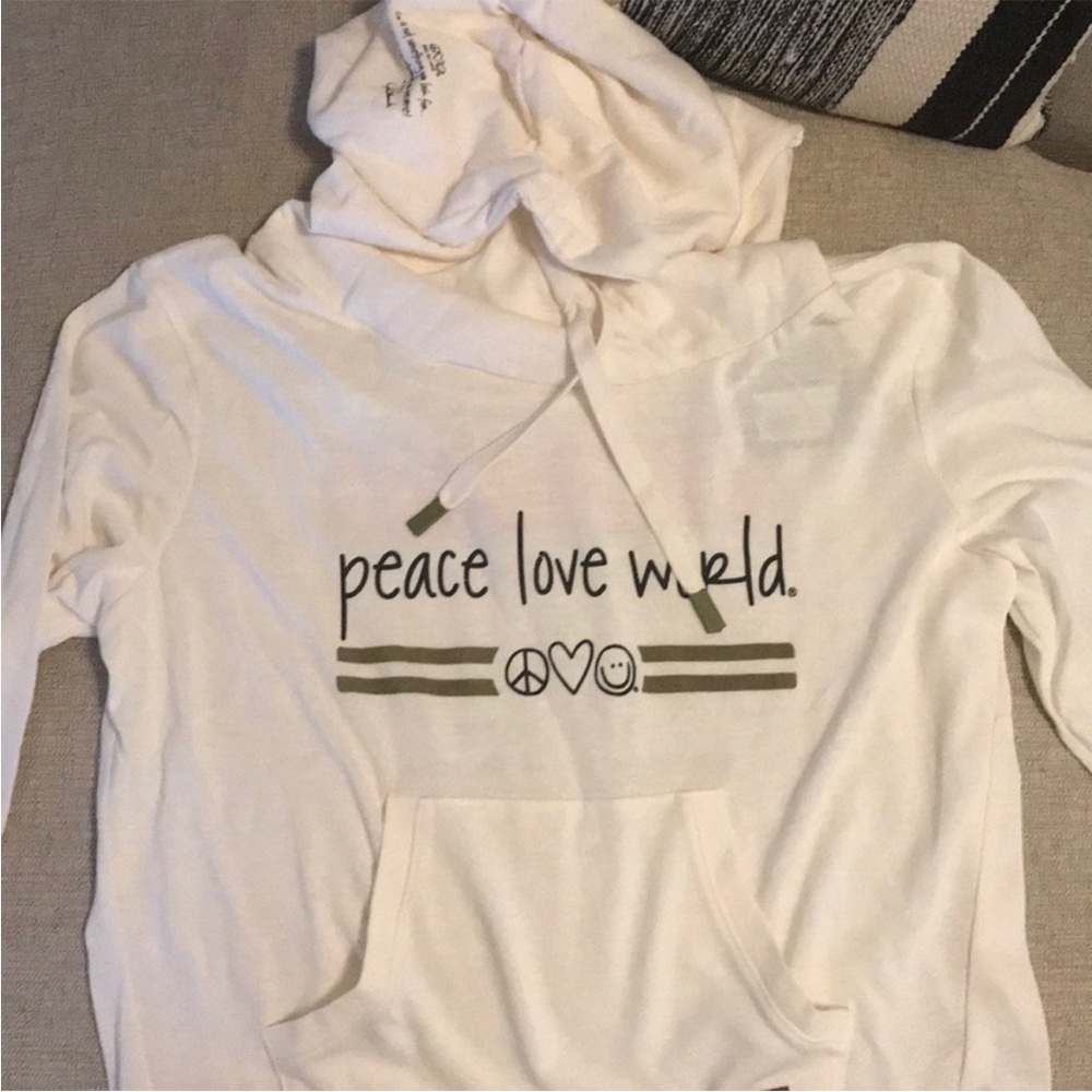 NWT Hoodie with Peace Love World Tour Graphic